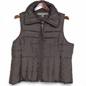 Kenneth Cole Reaction Women Down Puffer Vest Brown XL Full Zip Quilted Layering